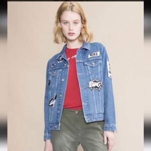 REIKO Blue Denim Jacket with Patches